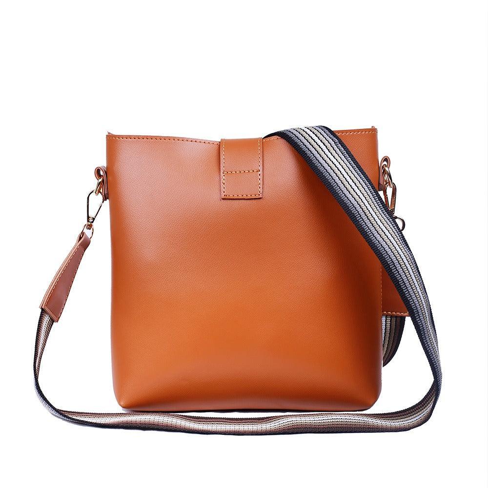 BAGX-BOB PU LEATHER CROSSBODY BAG,BROWN