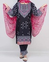 3 pcs Women's Stitched Katan Silk Printed suit