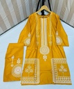 2 PCS WOMEN'S STITCHED ARABIC LAWN BLOCK PRINTED SHIRT WITH TROUSER