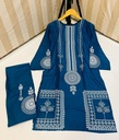 2 PCS WOMEN'S STITCHED ARABIC LAWN BLOCK PRINTED SHIRT WITH TROUSER