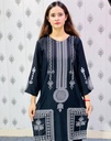 2 PCS WOMEN'S STITCHED ARABIC LAWN BLOCK PRINTED SHIRT WITH TROUSER