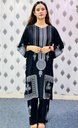 2 PCS WOMEN'S STITCHED ARABIC LAWN BLOCK PRINTED SHIRT WITH TROUSER
