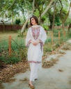 2 PCS WOMEN'S ARABIC LAEWN EMBROIEDERED SHIRT AND TROUSER