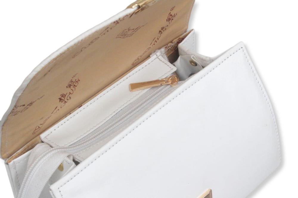 WOMEN'S PU LEATHER PLAIN TOP HAND SHOULDER BAG