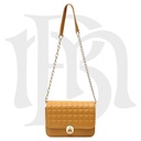WOMEN'S LEATHER TEXTURE SHOULDER HANDBAG
