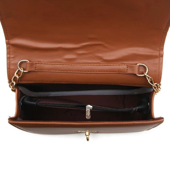 WOMEN'S LEATHER TEXTURE SHOULDER HANDBAG