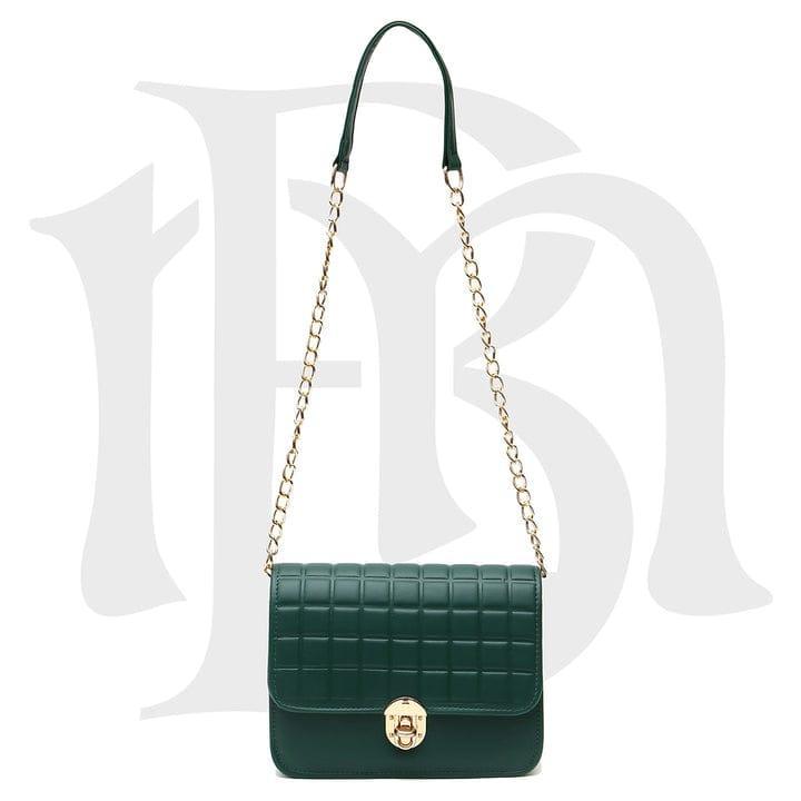 WOMEN'S LEATHER TEXTURE SHOULDER HANDBAG