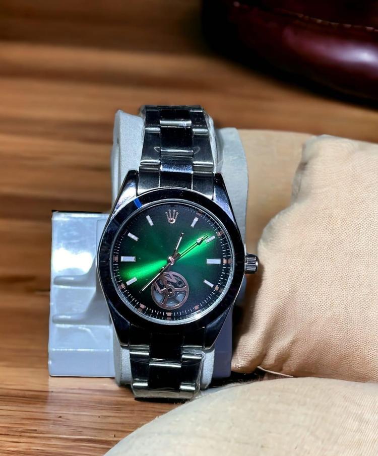 ROLEX LOGO STAINLESS STEEL WATCH 