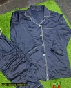 2 Pcs Women's Stiched silk plain sleepwear