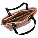 2PC LEATHER PLAIN SHOULDER HANDBAG