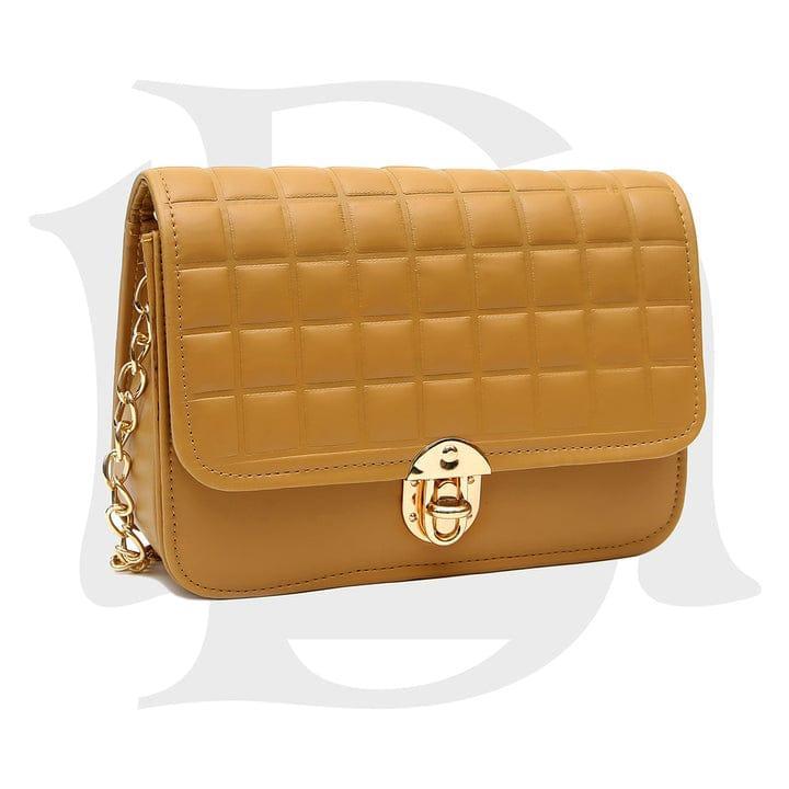 WOMEN'S LEATHER TEXTURE SHOULDER HANDBAG