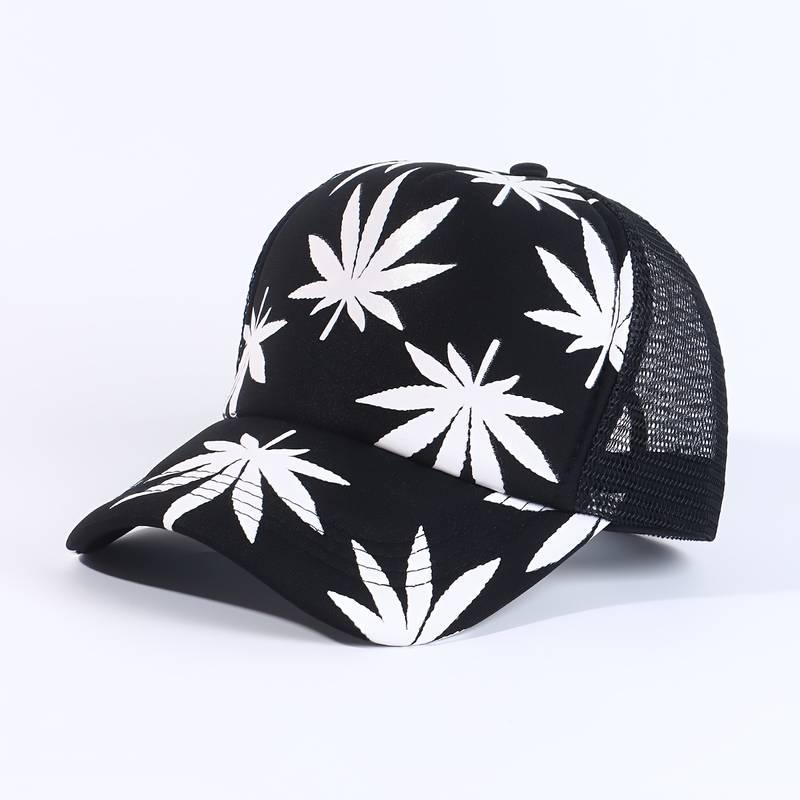 DEOSAI-BLACK WITH WHITE LEAF NET CAP