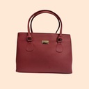 PU LEATHER PLAIN HANDBAG