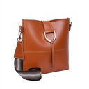BAGX-BOB PU LEATHER CROSSBODY BAG,BROWN