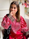 3 pcs Women's Stitched Katan Silk Printed suit