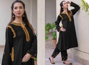 2 PCS WOMEN'S STITCHED LINE PRINTED SUIT