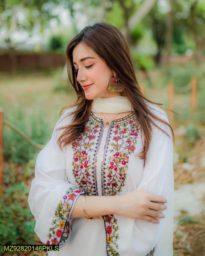 2 PCS WOMEN'S ARABIC LAEWN EMBROIEDERED SHIRT AND TROUSER