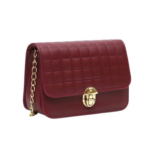 WOMEN'S LEATHER TEXTURE SHOULDER HANDBAG