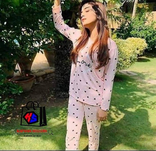 2 Pcs Women's Stitched Jersey Cotton Printed  Night dress