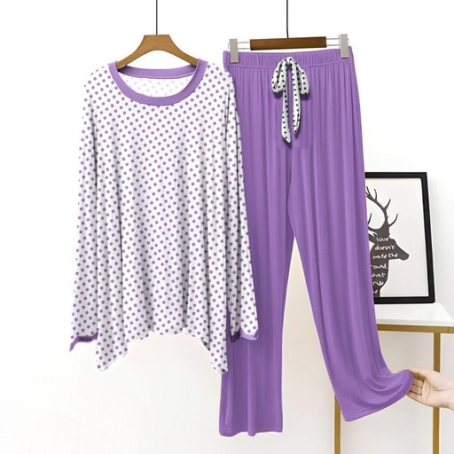 2 Pcs Women's Stitched Jersey Cotton Printed  Night dress