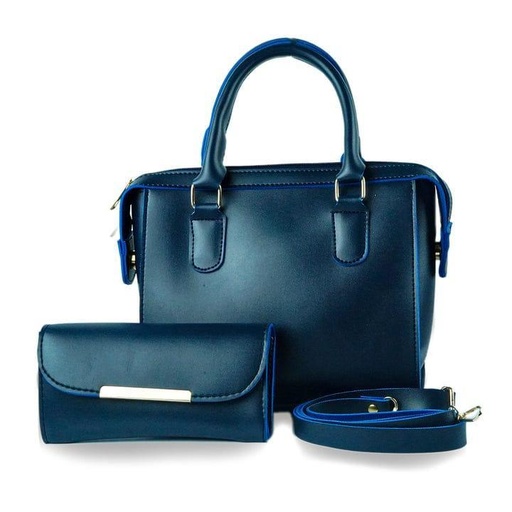 2PC PU LEATHER HANDBAG FOR WOMEN'S WITH LONG STRAP