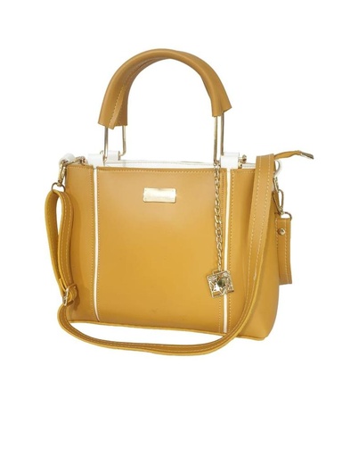 PU LEATHER PLAIN HANDBAG