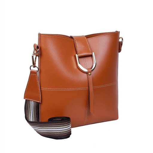 BAGX-BOB PU LEATHER CROSSBODY BAG,BROWN