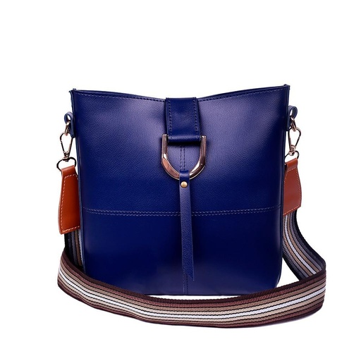 BAGX-BOB PU LEATHER CROSSBODY BAG,BLUE