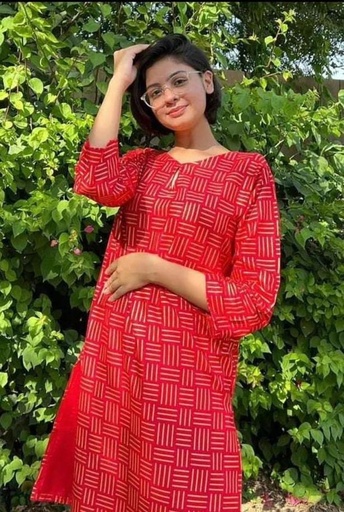 2 PCS WOMEN STITCHED LINE PRINTED SUIT