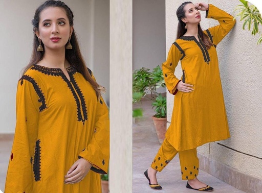 2 PCS WOMENS STITCHED SUIT LINE PRINTED